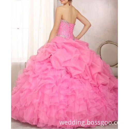 Sweetheart Beaing Ball Gown Organza Wedding Dresses Sleeveless Cheap Wedding Dress